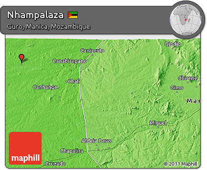 Political 3D Map of Nhampalaza