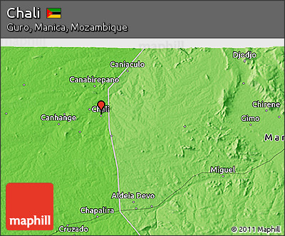 Political 3D Map of Chali