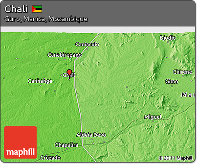 Political 3D Map of Chali