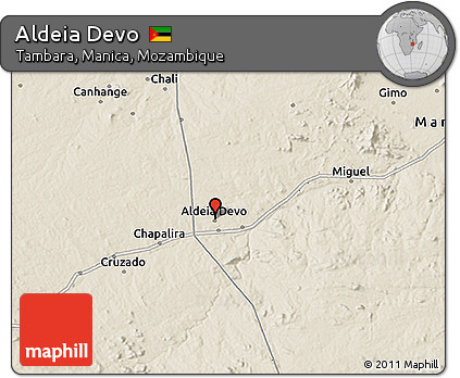 Shaded Relief 3D Map of Aldeia Devo