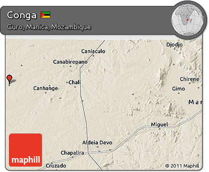 Shaded Relief 3D Map of Conga