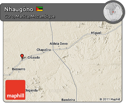 Shaded Relief 3D Map of Nhaugôno