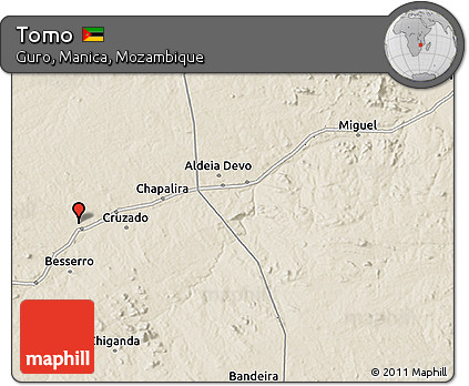 Shaded Relief 3D Map of Tomo