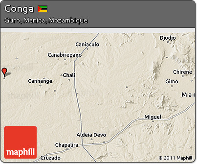 Shaded Relief 3D Map of Conga