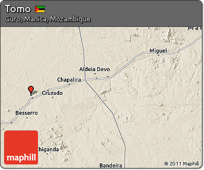 Shaded Relief 3D Map of Tomo