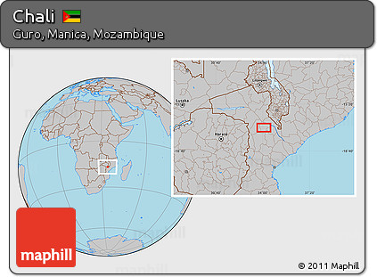 Gray Location Map of Chali