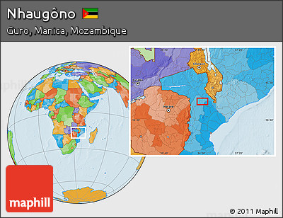 Political Location Map of Nhaugôno