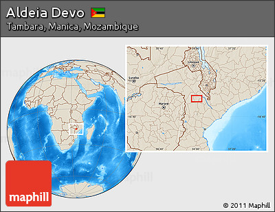 Shaded Relief Location Map of Aldeia Devo