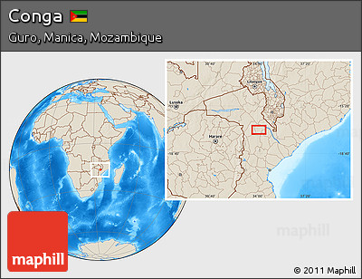 Shaded Relief Location Map of Conga