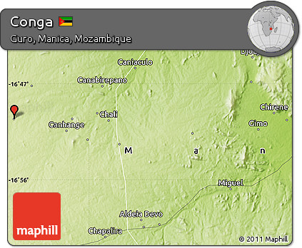 Physical Map of Conga