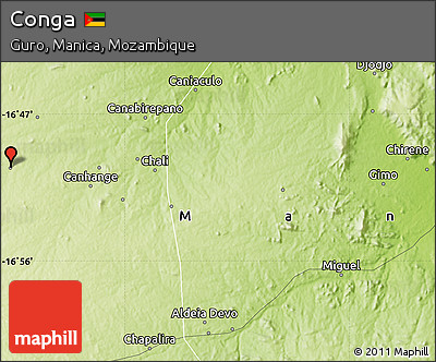 Physical Map of Conga