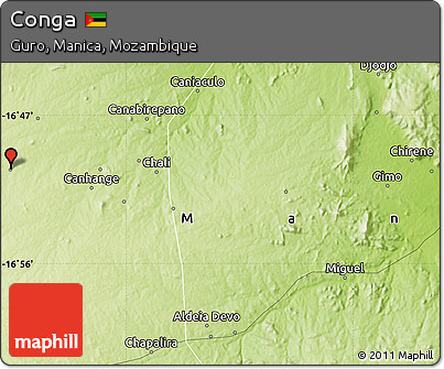 Physical Map of Conga