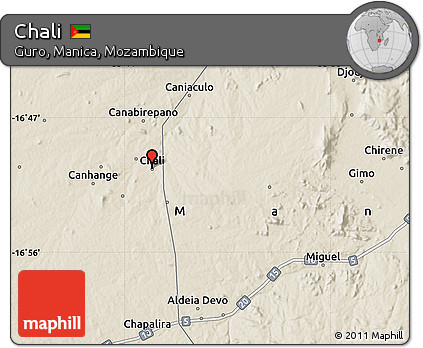 Shaded Relief Map of Chali