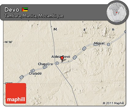 Shaded Relief Map of Devo
