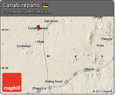 Shaded Relief Map of Canabirepano