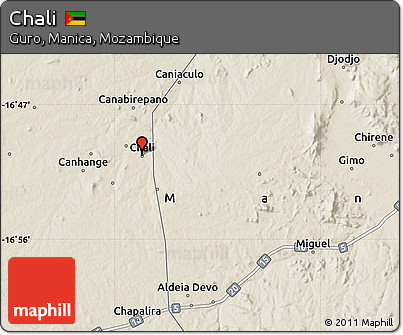 Shaded Relief Map of Chali