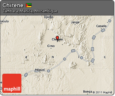 Shaded Relief Map of Chirene