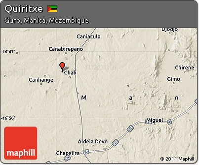 Shaded Relief Map of Quiritxe