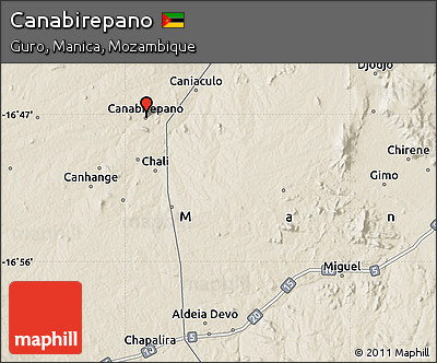Shaded Relief Map of Canabirepano