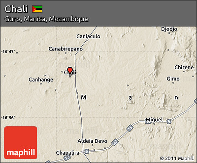 Shaded Relief Map of Chali