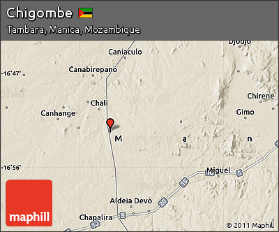 Shaded Relief Map of Chigombe