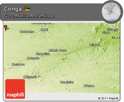 Physical Panoramic Map of Conga