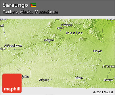 Physical Panoramic Map of Saraungo