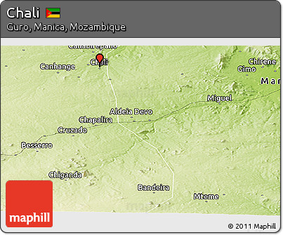 Physical Panoramic Map of Chali