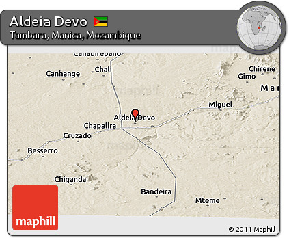 Shaded Relief Panoramic Map of Aldeia Devo