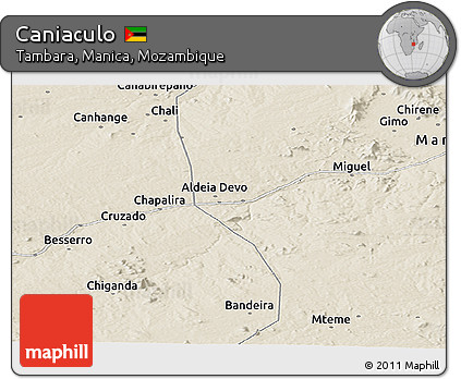 Shaded Relief Panoramic Map of Caniaculo