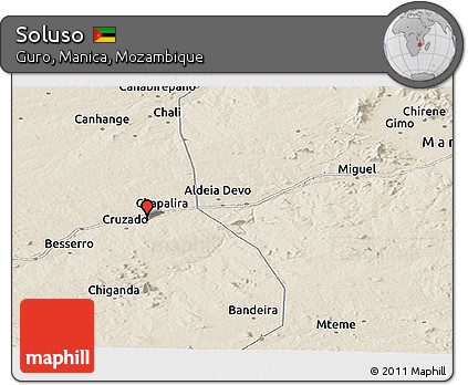 Shaded Relief Panoramic Map of Soluso