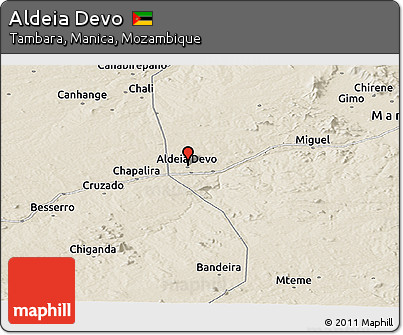 Shaded Relief Panoramic Map of Aldeia Devo