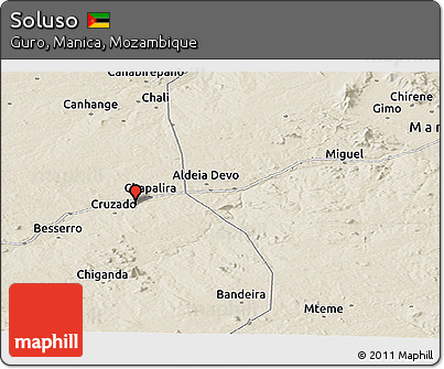 Shaded Relief Panoramic Map of Soluso