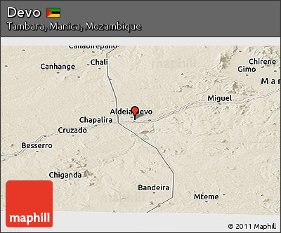 Shaded Relief Panoramic Map of Devo