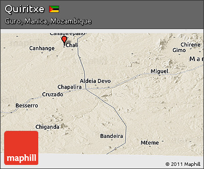 Shaded Relief Panoramic Map of Quiritxe