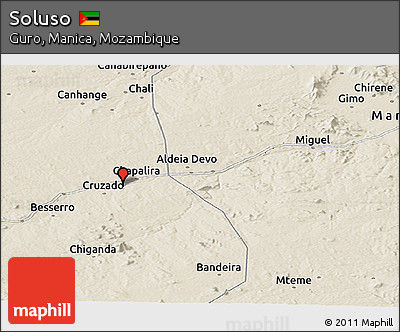 Shaded Relief Panoramic Map of Soluso