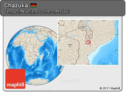 Shaded Relief Location Map of Chazuka