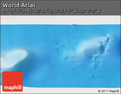 Physical 3D Map of the Area around 16° 59' 54" S, 36° 28' 30" W