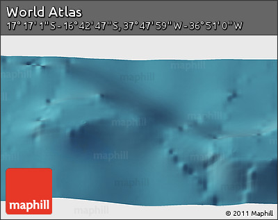 Satellite 3D Map of the Area around 16° 59' 54" S, 37° 19' 30" W
