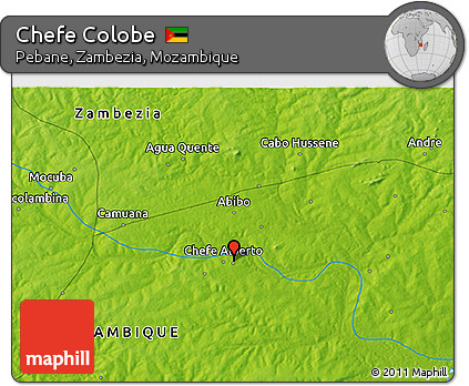 Physical 3D Map of Chefe Colobe