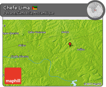 Physical 3D Map of Chefe Lima