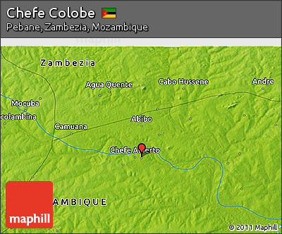Physical 3D Map of Chefe Colobe