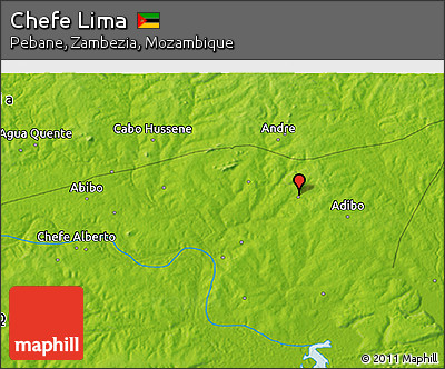 Physical 3D Map of Chefe Lima