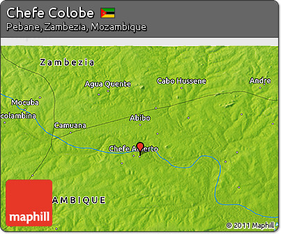 Physical 3D Map of Chefe Colobe
