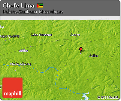 Physical 3D Map of Chefe Lima