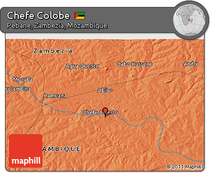 Political 3D Map of Chefe Colobe