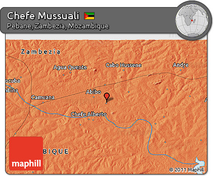 Political 3D Map of Chefe Mussuali