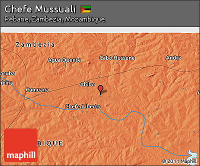Political 3D Map of Chefe Mussuali