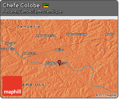 Political 3D Map of Chefe Colobe