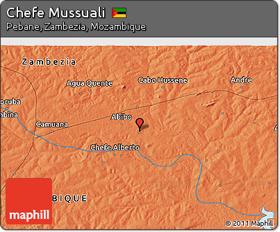 Political 3D Map of Chefe Mussuali